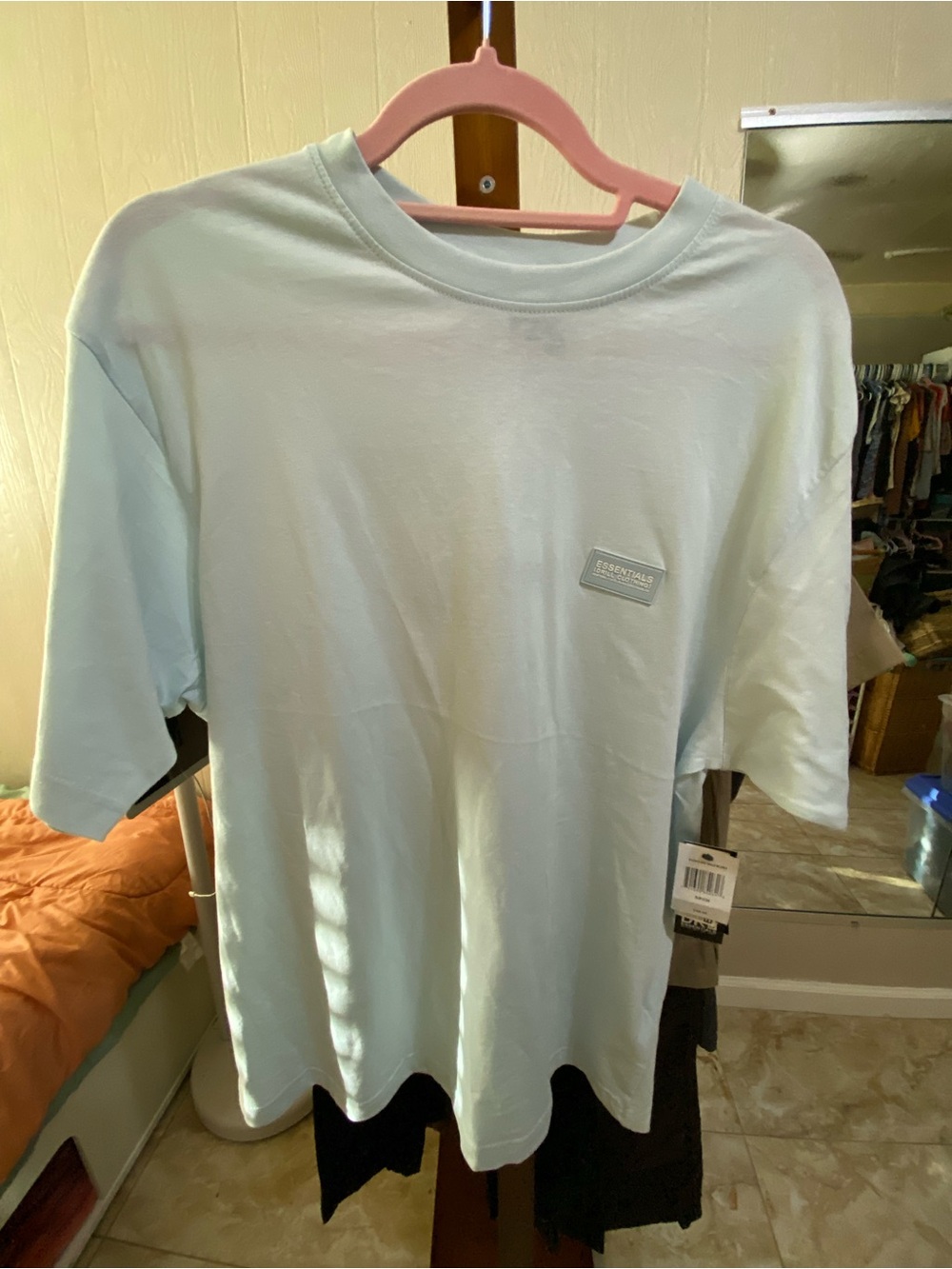 Essentials Mens Pale Blue Crew Neck Tee